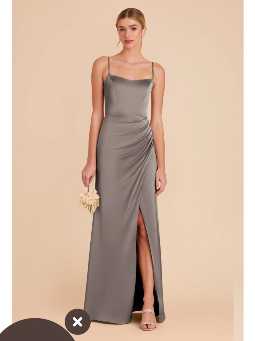 Birdy grey Anne dress in matte satin grey size M
